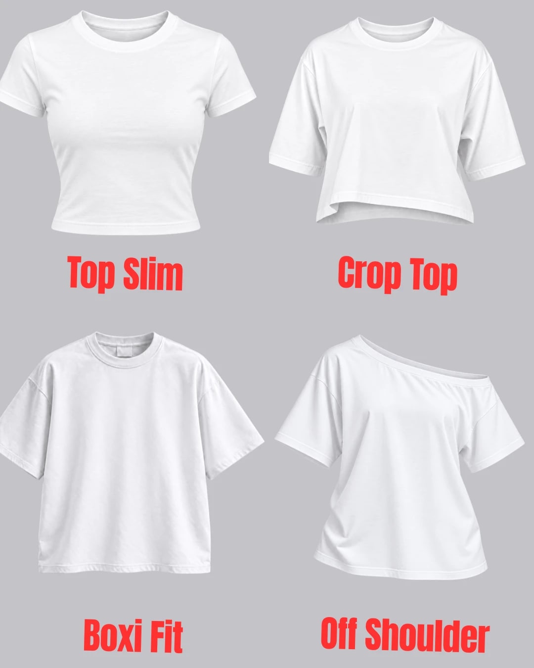Top Slim, Top Crop, Boxi Fit y Off Shoulder: elige tu prenda